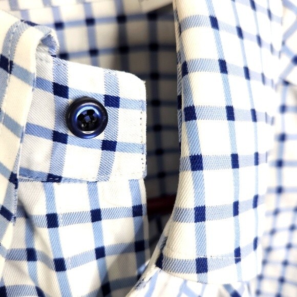 Pal Zileri Mens Long Sleeve Checkered Print Button Down Shirt Size 15 1/2-39 - Picture 6 of 10